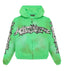 Hellstar Graffiti Zip Up Hoodie Green