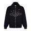 Broken Planet Outline Cracked Planet Black Zip Hoodie