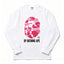 BAPE Style "BY BATHING APE" Camo Ape Head Long-Sleeve Tee - White/Pink