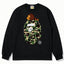 BAPE Style Baby Milo on Camo Ape Head Long-Sleeve Tee - Black/Green