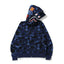 BAPE Style Camo Shark Full-Zip Hoodie - Blue