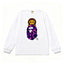 BAPE Style Baby Milo Peeking on Camo Ape Head Long-Sleeve Tee - White/Purple