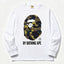 BAPE Style "BY BATHING APE" Camo Ape Head Long-Sleeve Tee - White/Yellow