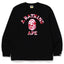 BAPE Style Arch Logo Camo Ape Head Long-Sleeve Tee - Black/Pink