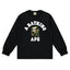 BAPE Style Collegiate Arc Logo & Camo Ape Head Long-Sleeve Tee - Black/Green