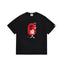 BAPE Style Japanese Kanji & Red Sun Ape Head Short-Sleeve Tee - Black