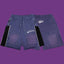 Roughplay Straight Logo Track Shorts - Deep Blue/Black