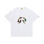 BAPE Style Camo Shark Full-Zip Motif Short-Sleeve Tee - White/Classic Green