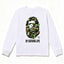 BAPE Style "BY BATHING APE" Camo Ape Head Long-Sleeve Tee - White/Green