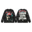 Hellstar Records Bigger Than Satan Graphic Long Sleeve Tee - Washed Black
