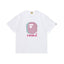 BAPE Style Glitch Colorblock Ape Head Short-Sleeve Tee - White