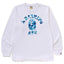 BAPE Style Arch Logo Camo Ape Head Long-Sleeve Tee - White/Blue