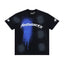 Hellstar Gradient Wash Blue Splatter Graphic Oversized T-Shirt - Vintage Wash