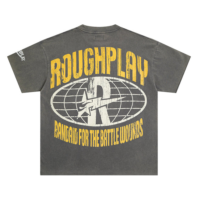 Rough Play T Shirts RoughPlay White Ink Direct Injection Hot Diamond Pure Cotton Street Main Image