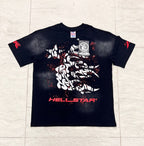 Hellstar Vintage Wash Claw & Star Graphic Oversized T-Shirt - Black