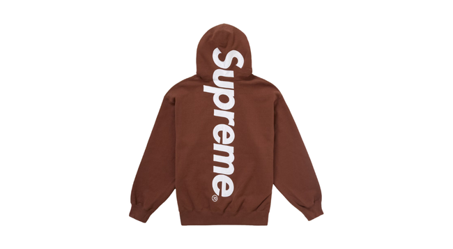 Supreme Satin Applique Hooded Sweatshirt Brown (FW24) Hover Image