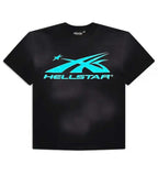 Hellstar Sport Logo Gel Tee Black/Light Blue