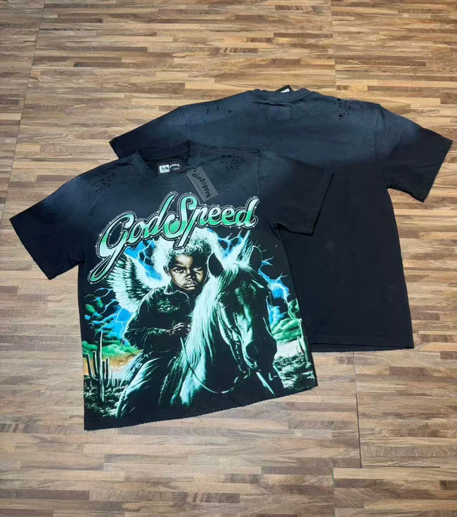Godspeed Vintage Lightning Graphic T-Shirt – Black Hover Image