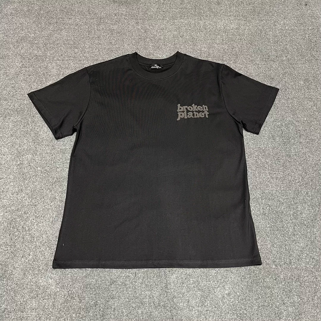 Broken Planet 3D Raised Logo Tee‑Black & White