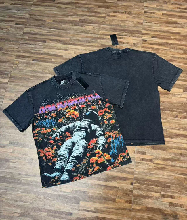 Godspeed Vintage Space Astronaut Graphic T-Shirt – Black Hover Image