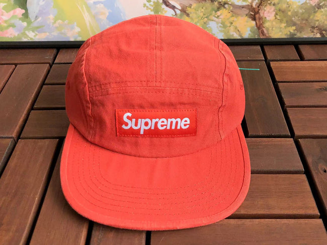 Supreme Red Canvas Box Logo 5-Panel Camp Cap Hover Image