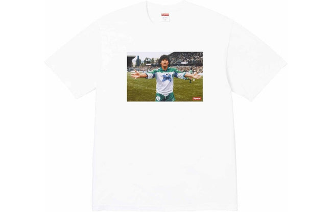 Supreme White Maradona Graphic T-Shirt Hover Image