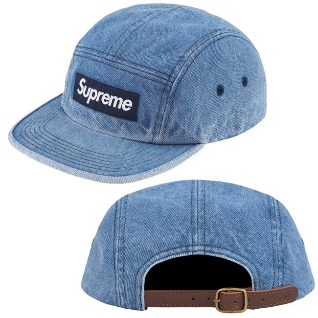 Supreme Light Blue Denim 5-Panel Box Logo Camp Cap Hover Image