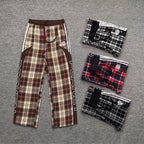 Broken Planet Side Stripe Plaid Wide Leg Pants‑3 Colors
