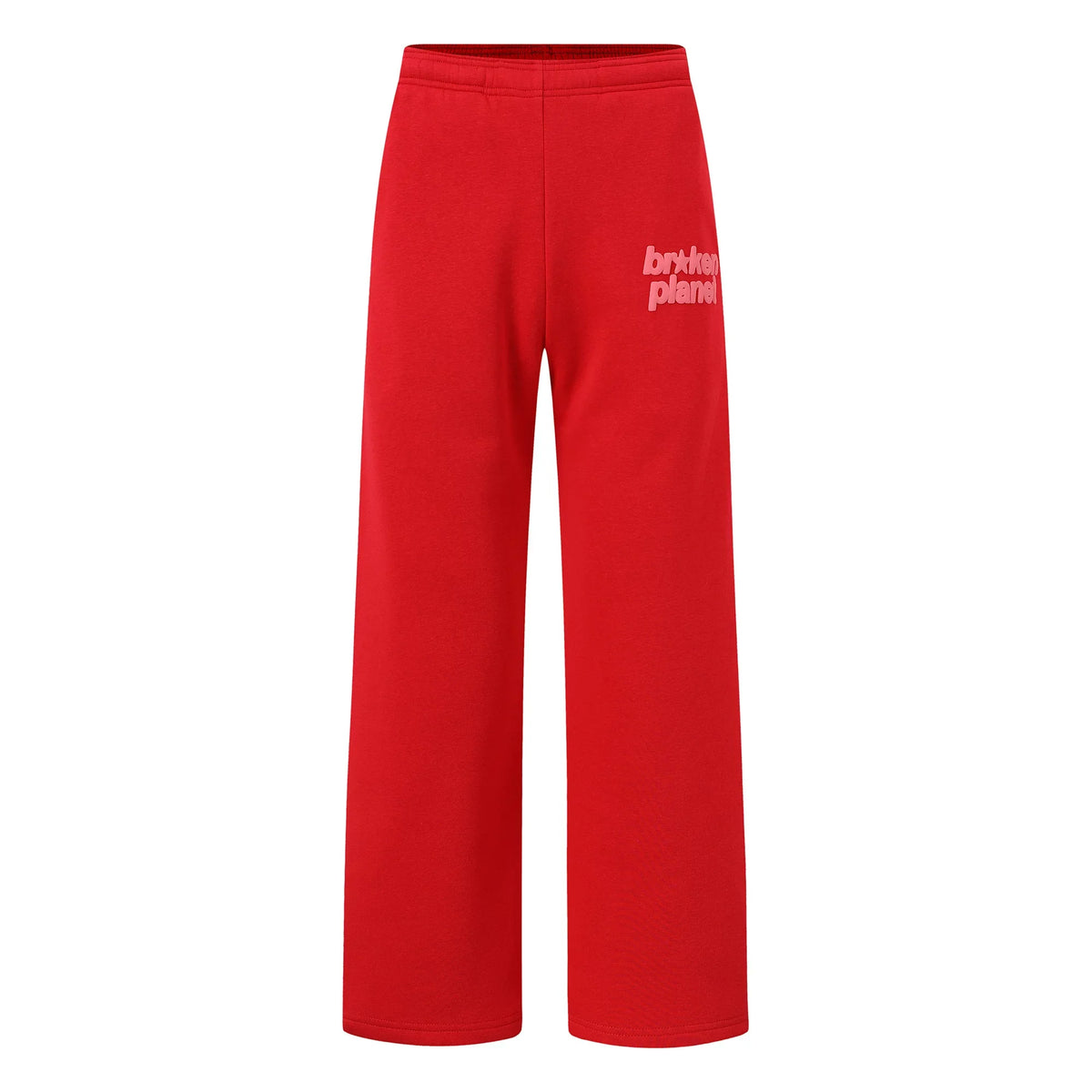 Broken Planet Logo Red Wide Leg Sweatpants