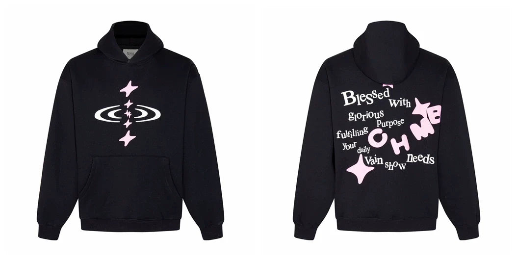 Broken Planet Blessed With Glorious Purpose Black Oversized Graphic Hoodie