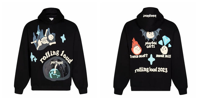 Broken Planet x Rolling Loud 2023 Black Oversized Graphic Hoodie Hover Image