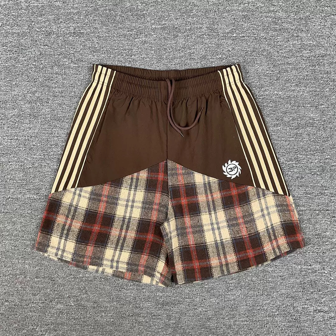 Broken Planet Multi‑Stripe Plaid Patchwork Shorts‑4 Colors