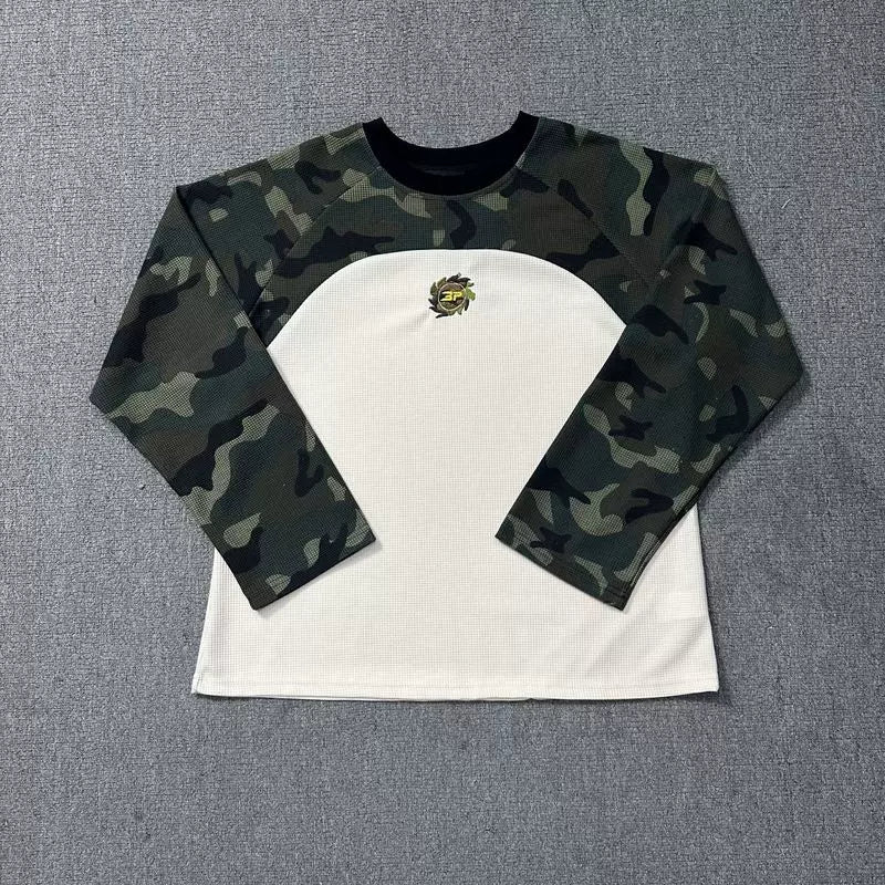 Broken Planet Camo Raglan Waffle Long Sleeve T-Shirt