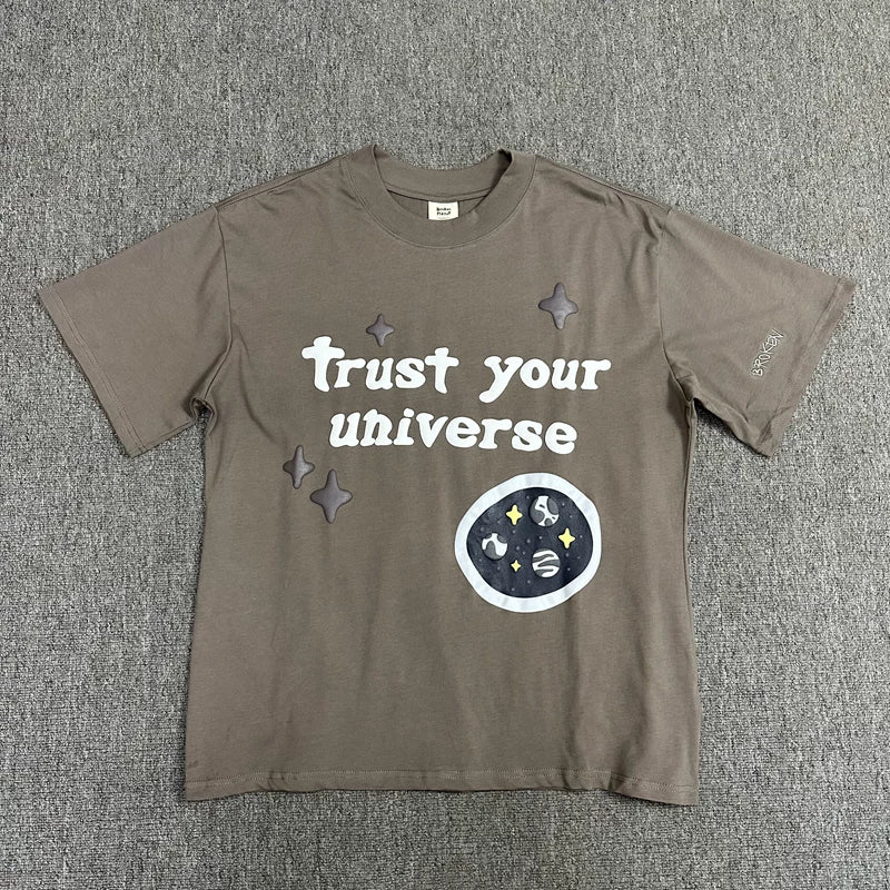 Broken Planet Trust Your Universe Graphic T-Shirt - Taupe Brown