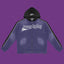 Roughplay Straight Logo Track Zip-Up Hoodie - Deep Blue/Black