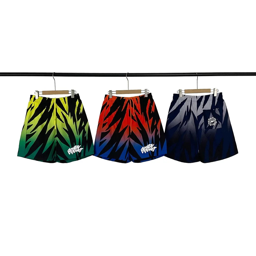 Broken Planet Gradient Abstract Print Quick‑Dry Shorts‑3 Colors