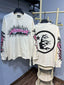 Hellstar Pink Logo & Flame Face Long Sleeve Tee - Off-White