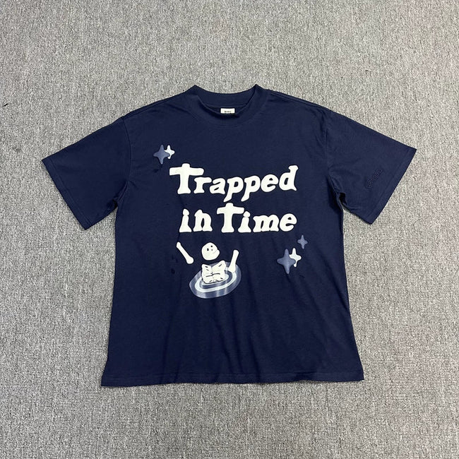 Broken Planet Trapped in Time Graphic T-Shirt - Navy Blue Hover Image