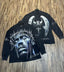 Hellstar Crown of Thorns Angel Wings Graphic Long Sleeve Tee - Washed Black