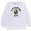 BAPE Style Arch Logo Camo Ape Head Long-Sleeve Tee - White/Green