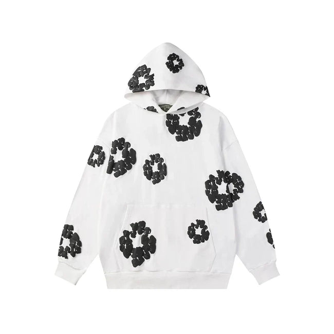 Denim Tears Cotton Wreath Graphic Hoodie - White / Black Contrast Edition Hover Image