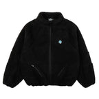 Broken Planet Sherpa Fleece Full Zip Stand Collar Jacket - Black