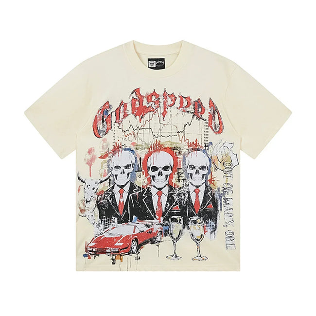 Godspeed Vintage Mafia Graphic T-Shirt – Cream Hover Image