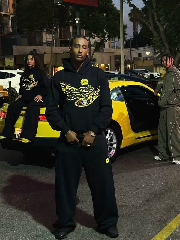 Broken Planet Cosmic Speed Hoodie Sweat Set - Black