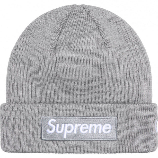 Supreme Grey Box Logo Beanie Hover Image