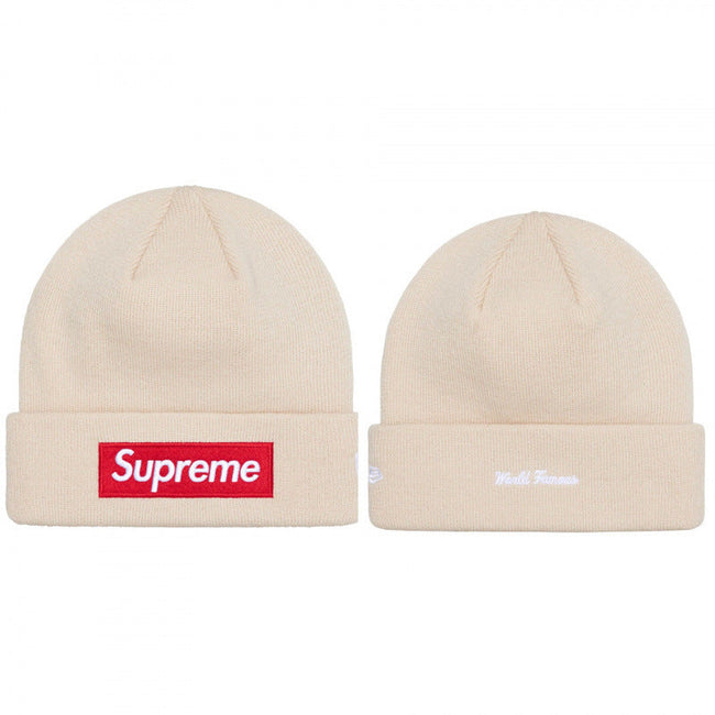 Supreme / New Era Natural Box Logo Beanie with World Famous Embroidery Hover Image