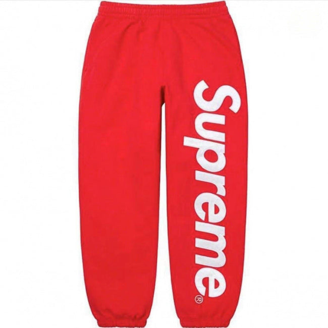 Supreme Vertical Logo Sweatpant - Red / White Hover Image