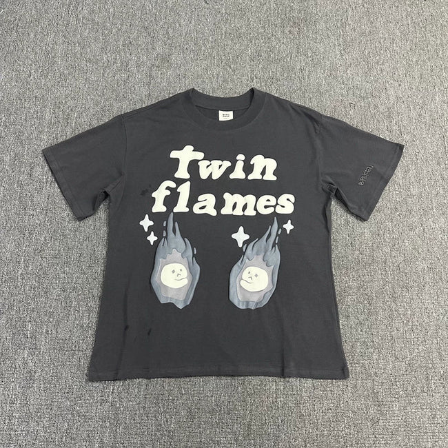 Broken Planet Twin Flames Graphic T-Shirt - Charcoal Grey Hover Image