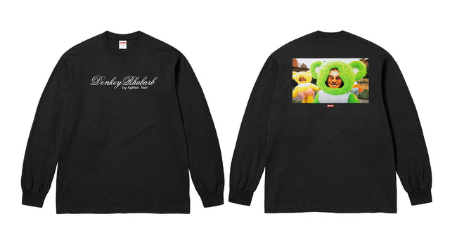 Supreme x Aphex Twin "Donkey Rhubarb" L/S Tee – Black Hover Image