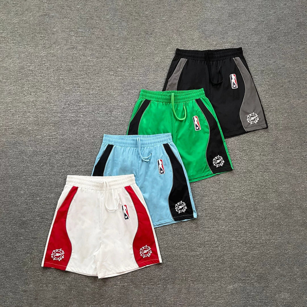 Broken Planet Color‑Block Basketball Mesh Shorts, 4 Colors Unisex Retro Street Sport Shorts